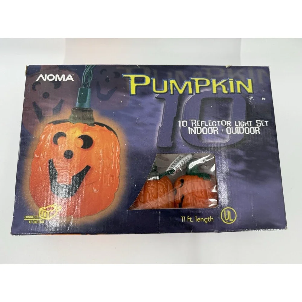 NEW Noma Halloween Fall Lighting Indoor/Outdoor Pumpkin 11FT String Light Set